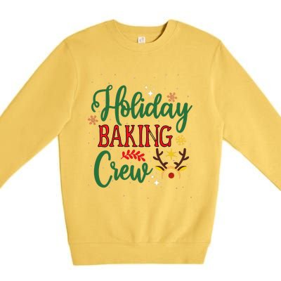 Funny Groovy Xmas Holiday Baking Crew Retro Merry Christmas Premium Crewneck Sweatshirt