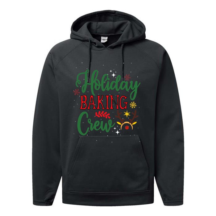 Funny Groovy Xmas Holiday Baking Crew Retro Merry Christmas Performance Fleece Hoodie