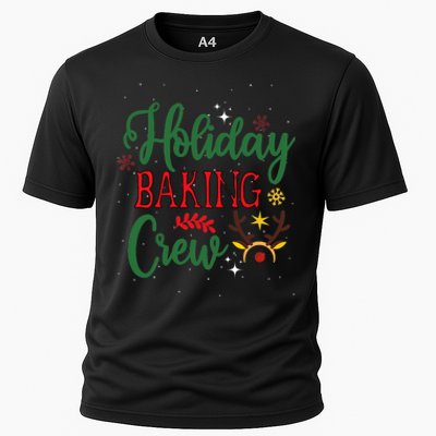 Funny Groovy Xmas Holiday Baking Crew Retro Merry Christmas Cooling Performance Crew T-Shirt