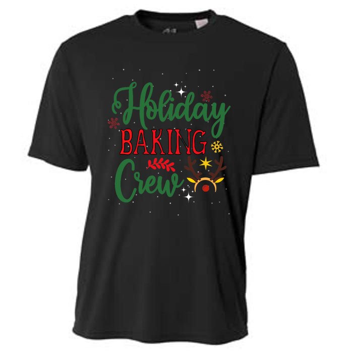 Funny Groovy Xmas Holiday Baking Crew Retro Merry Christmas Cooling Performance Crew T-Shirt