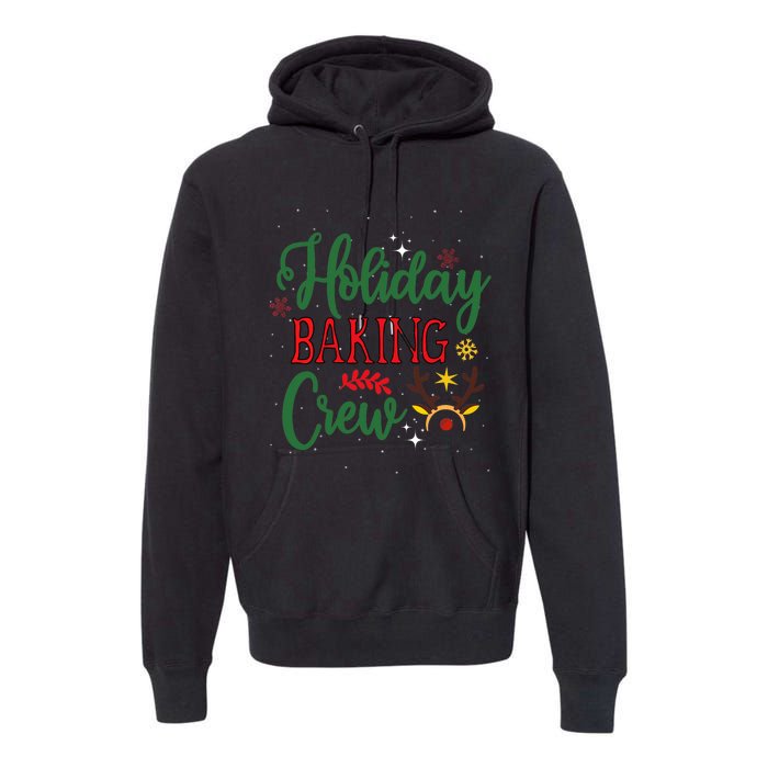 Funny Groovy Xmas Holiday Baking Crew Retro Merry Christmas Premium Hoodie