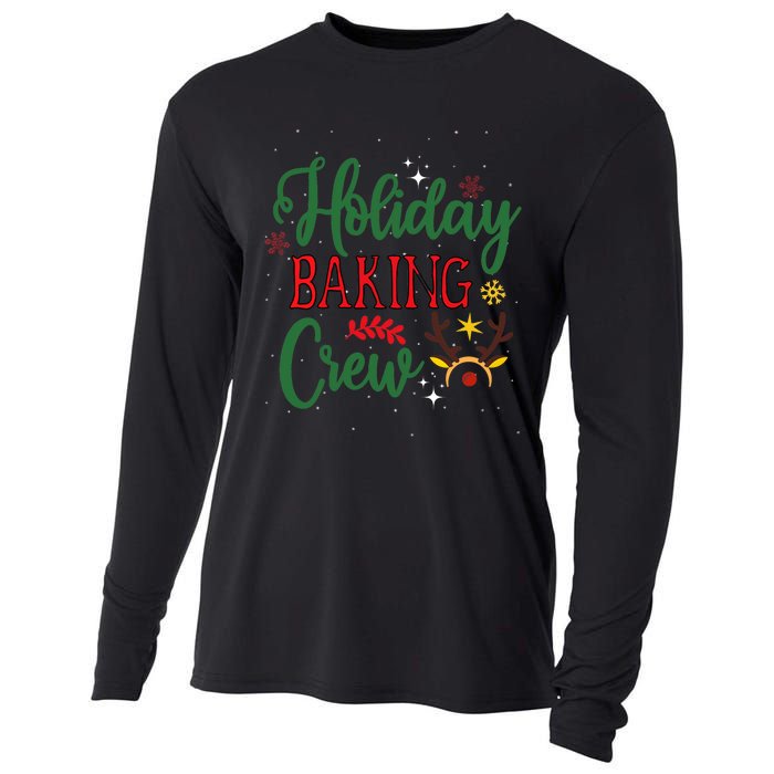 Funny Groovy Xmas Holiday Baking Crew Retro Merry Christmas Cooling Performance Long Sleeve Crew