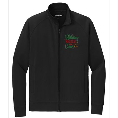 Funny Groovy Xmas Holiday Baking Crew Retro Merry Christmas Stretch Full-Zip Cadet Jacket