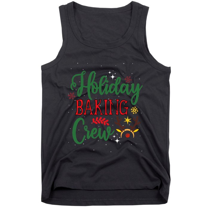 Funny Groovy Xmas Holiday Baking Crew Retro Merry Christmas Tank Top