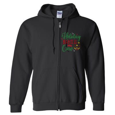 Funny Groovy Xmas Holiday Baking Crew Retro Merry Christmas Full Zip Hoodie