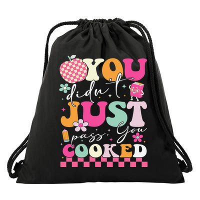 Funny Groovy You Didnt Just Pass You Cooked Teacher School Drawstring Bag