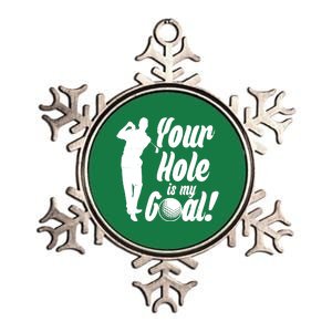 Funny Golfing Your Hole Is My Goal Metallic Star Ornament