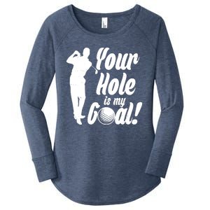 Funny Golfing Your Hole Is My Goal Women's Perfect Tri Tunic Long Sleeve Shirt