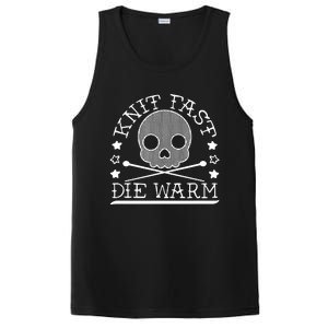 Funny Gothic Yarn Skull Knitting Needles Knit Fast Die Warm PosiCharge Competitor Tank