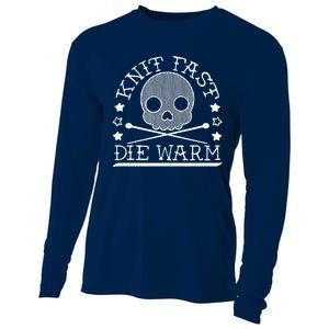 Funny Gothic Yarn Skull Knitting Needles Knit Fast Die Warm Cooling Performance Long Sleeve Crew