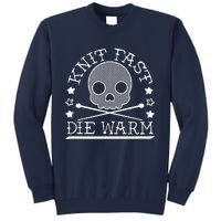 Funny Gothic Yarn Skull Knitting Needles Knit Fast Die Warm Tall Sweatshirt