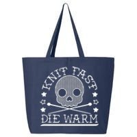 Funny Gothic Yarn Skull Knitting Needles Knit Fast Die Warm 25L Jumbo Tote