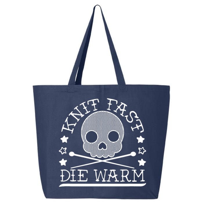 Funny Gothic Yarn Skull Knitting Needles Knit Fast Die Warm 25L Jumbo Tote