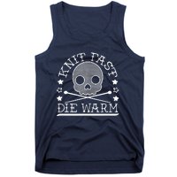 Funny Gothic Yarn Skull Knitting Needles Knit Fast Die Warm Tank Top