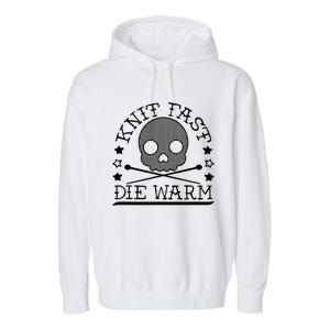 Funny Gothic Yarn Skull Knitting Needles Knit Fast Die Warm Garment-Dyed Fleece Hoodie