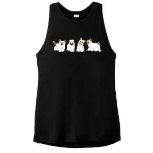 Funny Ghost Yorkshire Terrier Yorkie Dog Lover Halloween Day Ladies PosiCharge Tri-Blend Wicking Tank