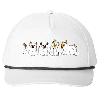 Funny Ghost Yorkshire Terrier Yorkie Dog Lover Halloween Day Snapback Five-Panel Rope Hat