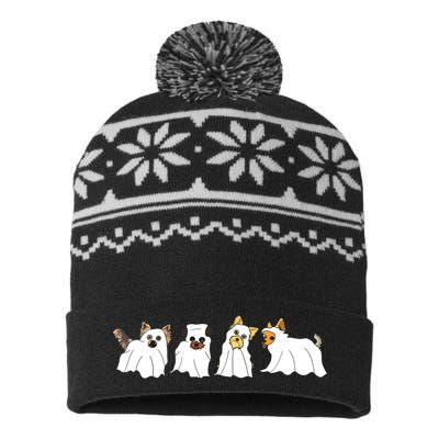 Funny Ghost Yorkshire Terrier Yorkie Dog Lover Halloween Day USA-Made Snowflake Beanie