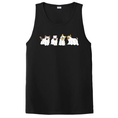 Funny Ghost Yorkshire Terrier Yorkie Dog Lover Halloween Day PosiCharge Competitor Tank