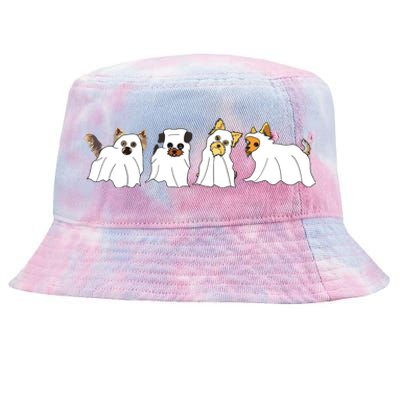 Funny Ghost Yorkshire Terrier Yorkie Dog Lover Halloween Day Tie-Dyed Bucket Hat