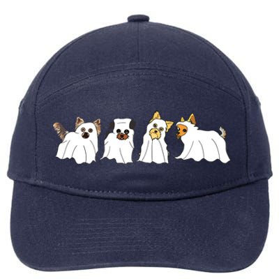 Funny Ghost Yorkshire Terrier Yorkie Dog Lover Halloween Day 7-Panel Snapback Hat