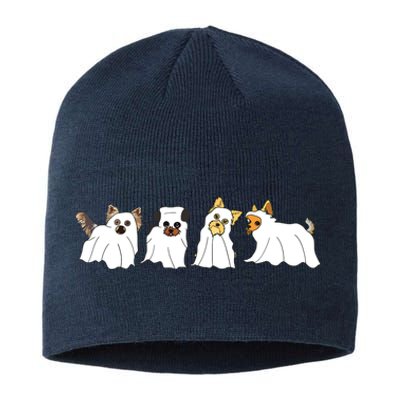 Funny Ghost Yorkshire Terrier Yorkie Dog Lover Halloween Day Sustainable Beanie