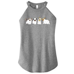 Funny Ghost Yorkshire Terrier Yorkie Dog Lover Halloween Day Women's Perfect Tri Rocker Tank