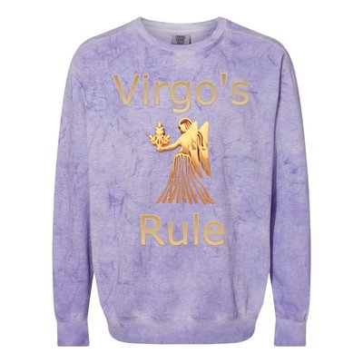 Fun Golden Zodiac Virgos Rule Gift Great Gift Colorblast Crewneck Sweatshirt