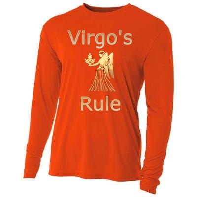 Fun Golden Zodiac Virgos Rule Gift Great Gift Cooling Performance Long Sleeve Crew