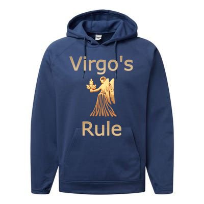 Fun Golden Zodiac Virgos Rule Gift Great Gift Performance Fleece Hoodie