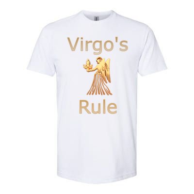 Fun Golden Zodiac Virgos Rule Gift Great Gift Softstyle CVC T-Shirt