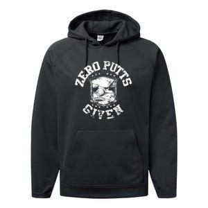 Funny Golf Zero Putts Given Performance Fleece Hoodie