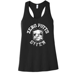 Funny Golf Zero Putts Given Women's Racerback Tank