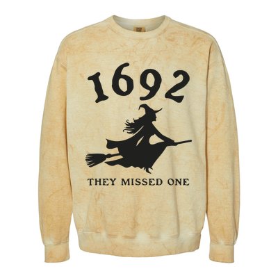 Funny Halloween 1692 They Missed One Salem Witch Colorblast Crewneck Sweatshirt