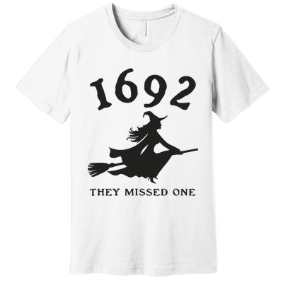 Funny Halloween 1692 They Missed One Salem Witch Premium T-Shirt