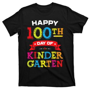 funny Happy 100th Day Of Kindergarten For Teacher T-Shirt