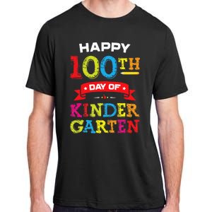 funny Happy 100th Day Of Kindergarten For Teacher Adult ChromaSoft Performance T-Shirt