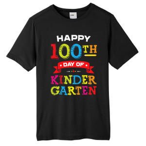 funny Happy 100th Day Of Kindergarten For Teacher Tall Fusion ChromaSoft Performance T-Shirt