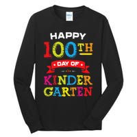 funny Happy 100th Day Of Kindergarten For Teacher Tall Long Sleeve T-Shirt