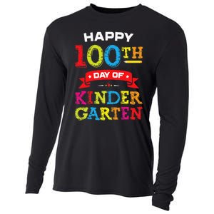 funny Happy 100th Day Of Kindergarten For Teacher Cooling Performance Long Sleeve Crew