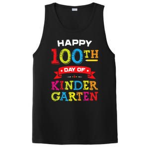 funny Happy 100th Day Of Kindergarten For Teacher PosiCharge Competitor Tank