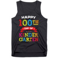 funny Happy 100th Day Of Kindergarten For Teacher Tank Top