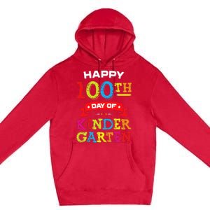 funny Happy 100th Day Of Kindergarten For Teacher Premium Pullover Hoodie