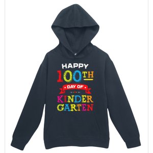 funny Happy 100th Day Of Kindergarten For Teacher Urban Pullover Hoodie