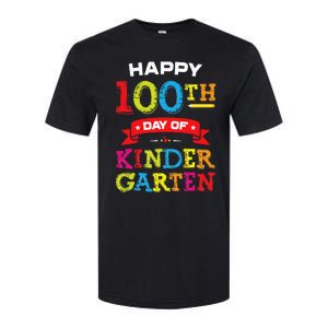 funny Happy 100th Day Of Kindergarten For Teacher Softstyle CVC T-Shirt