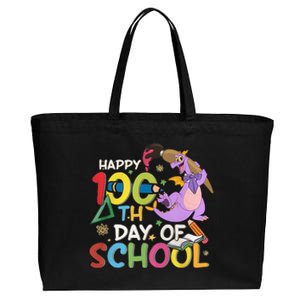 Figgment Happy 100th Days Of School Teacher Funny Student Love Cotton Canvas Jumbo Tote