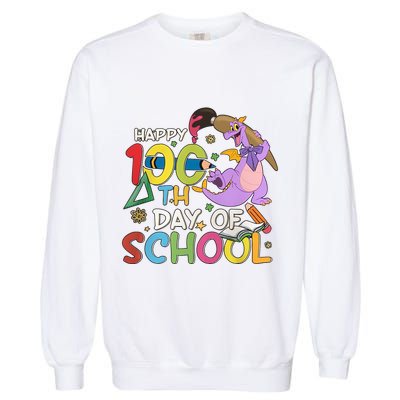 Figgment Happy 100th Days Of School Teacher Funny Student Love Garment-Dyed Sweatshirt