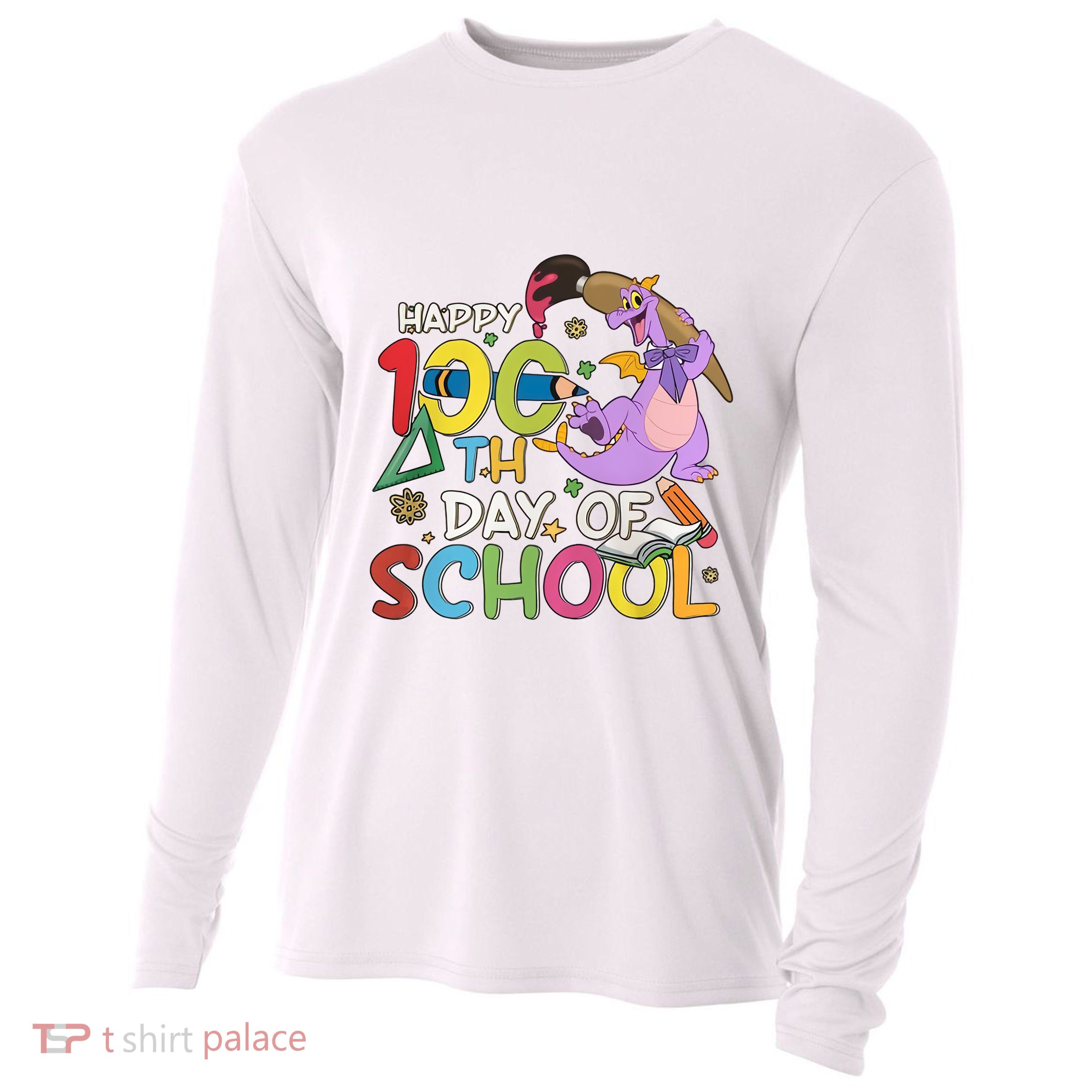 Figgment Happy 100th Days Of School Teacher Funny Student Love Cooling Performance Long Sleeve Crew