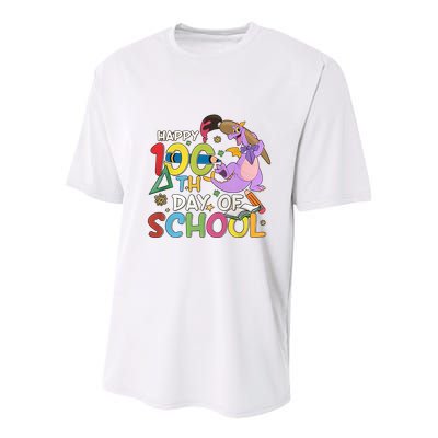 Figgment Happy 100th Days Of School Teacher Funny Student Love Youth Performance Sprint T-Shirt