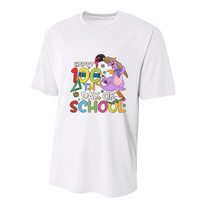 Figgment Happy 100th Days Of School Teacher Funny Student Love Youth Performance Sprint T-Shirt